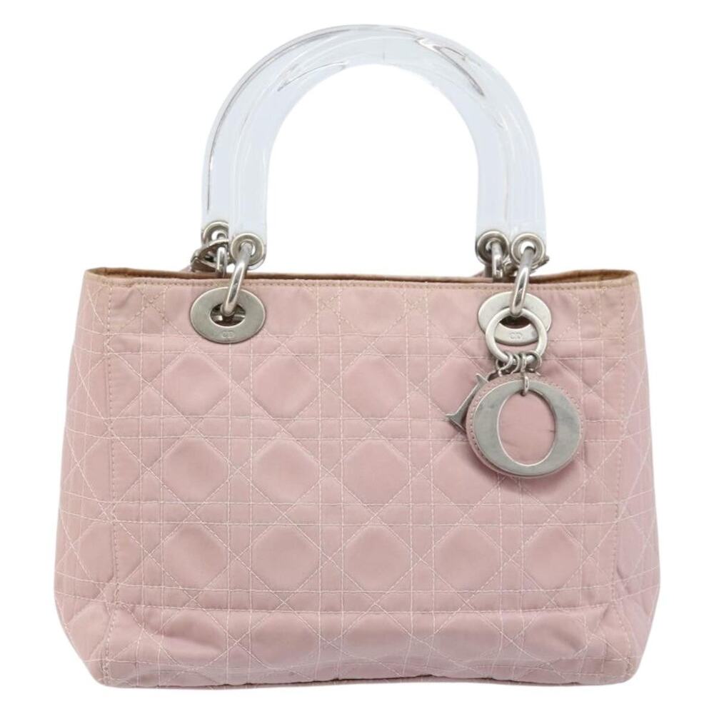 Dior Cannage Nylon Handbag Pink